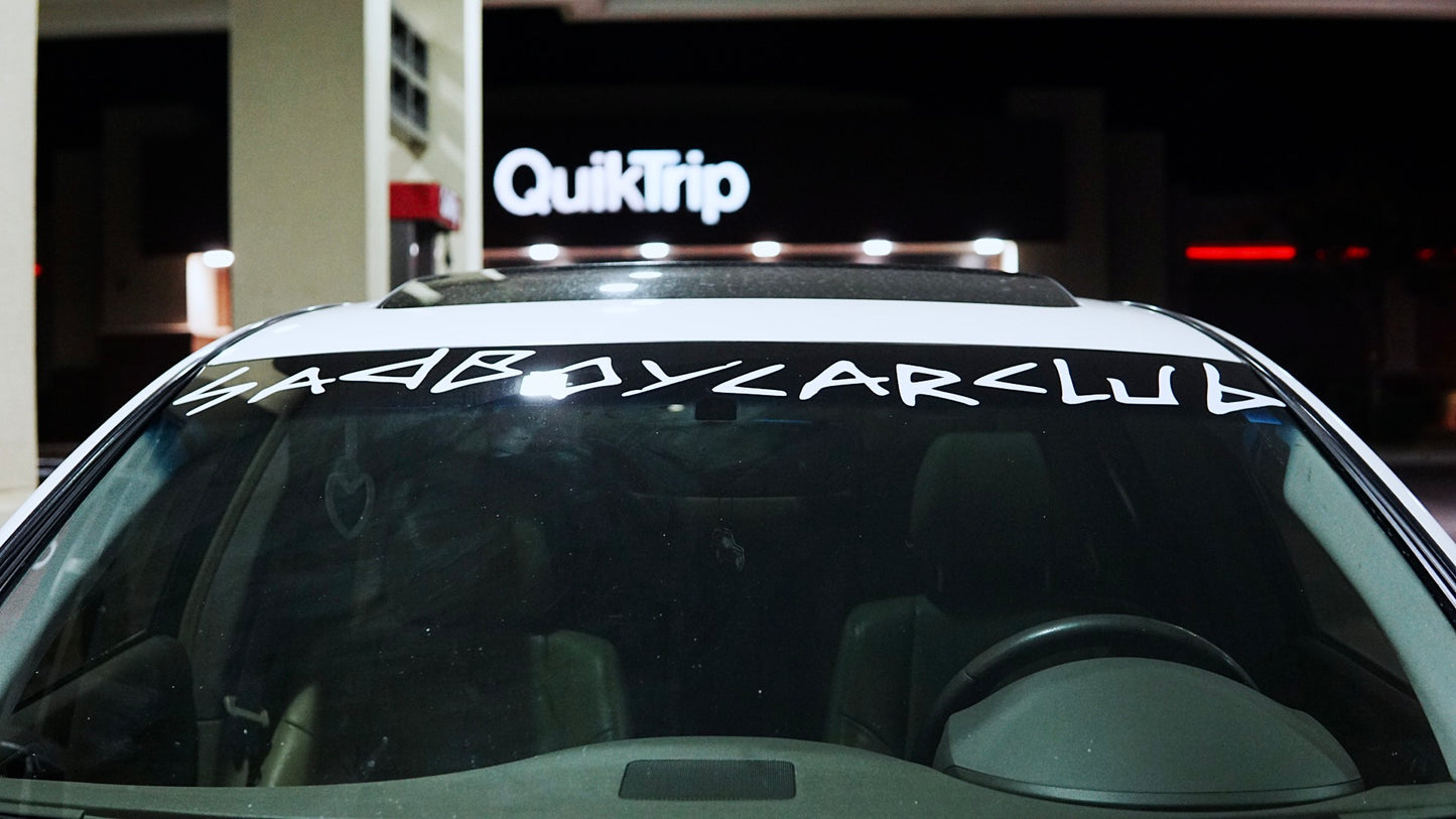 Official sadboycarclub windshield banner