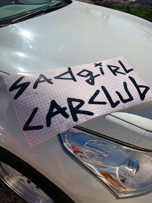 Official sadgirlcarclub windshield banner