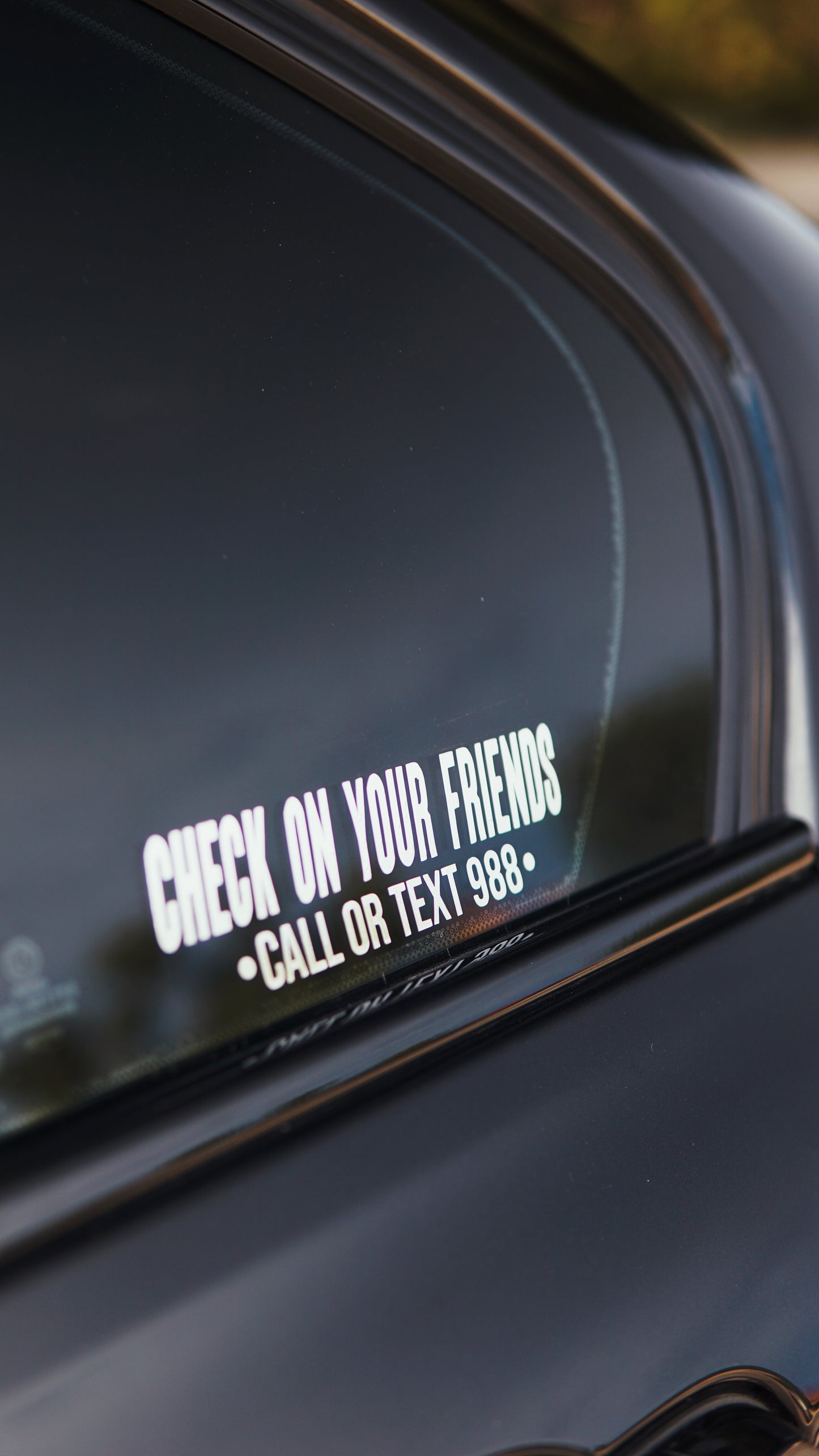Check on your friends 988 sticker