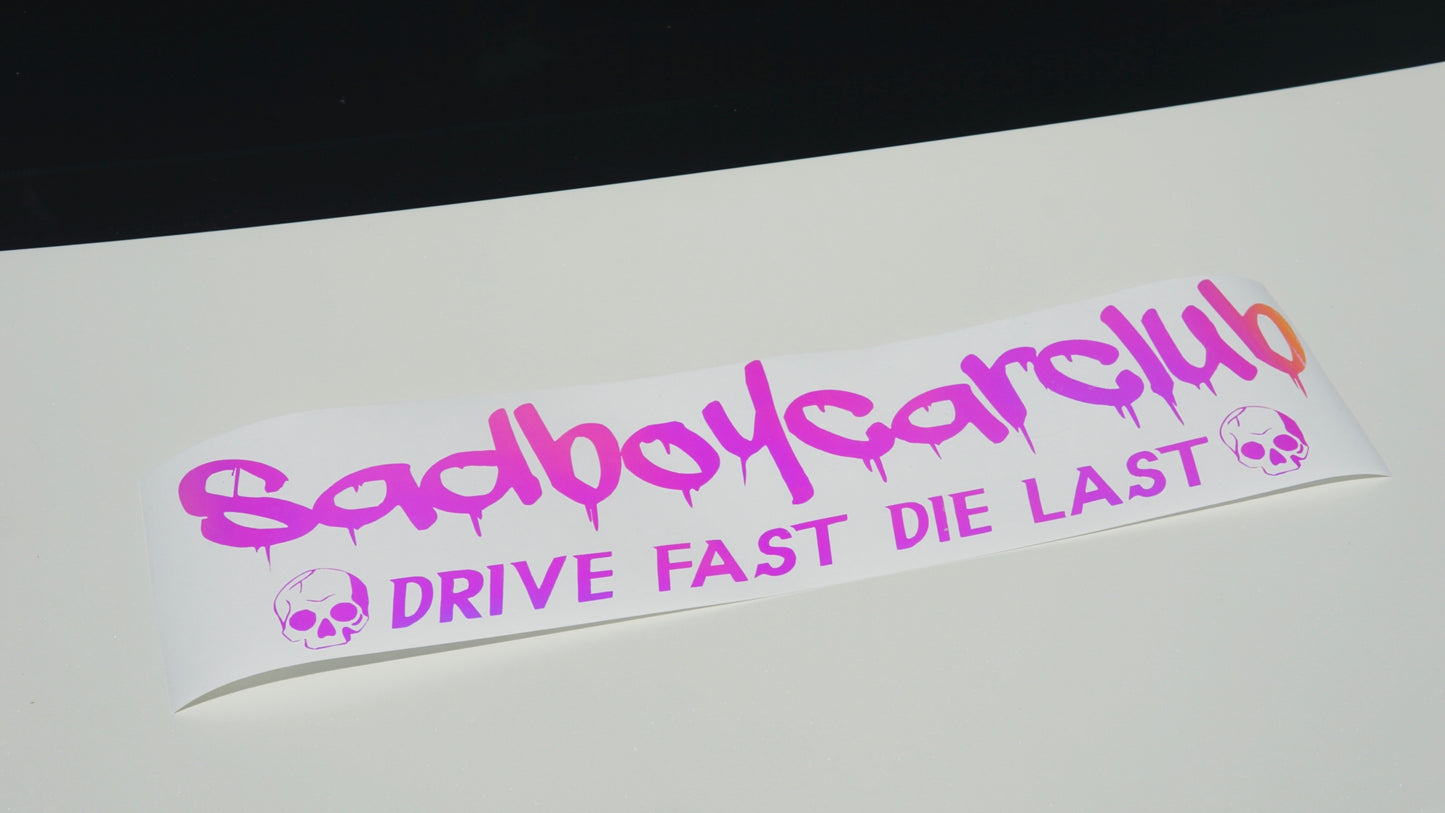 drive fast die last mini banner