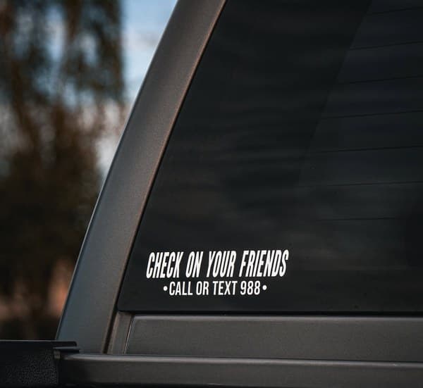 Check on your friends sticker on truck window