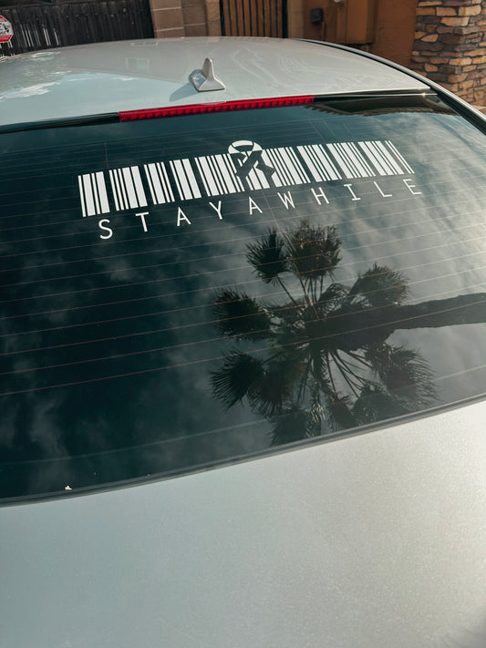 StayAwhile Barcode rear banner