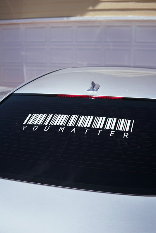 You Matter Barcode Sticker Full Rear Banner