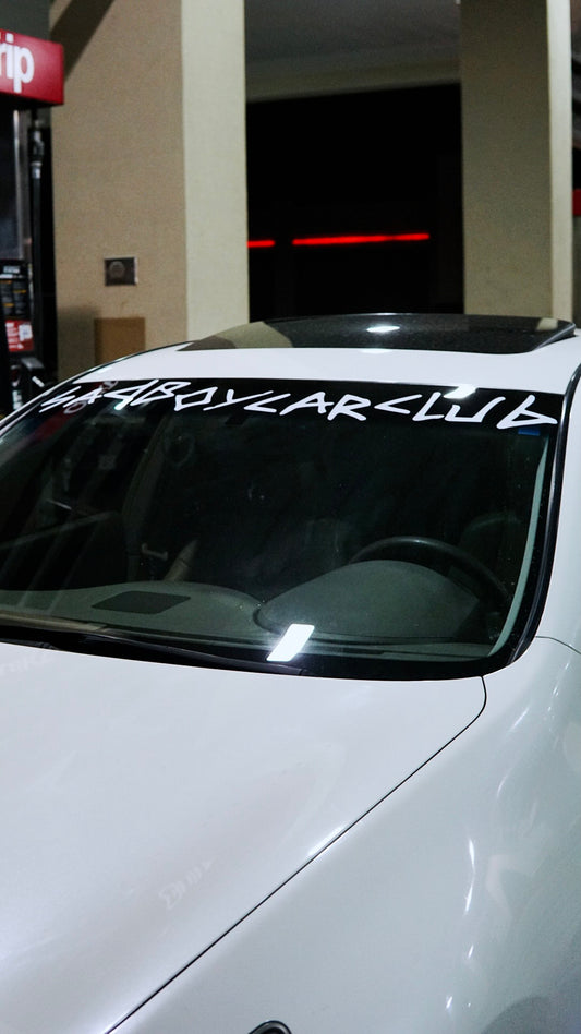 Official sadboycarclub windshield banner