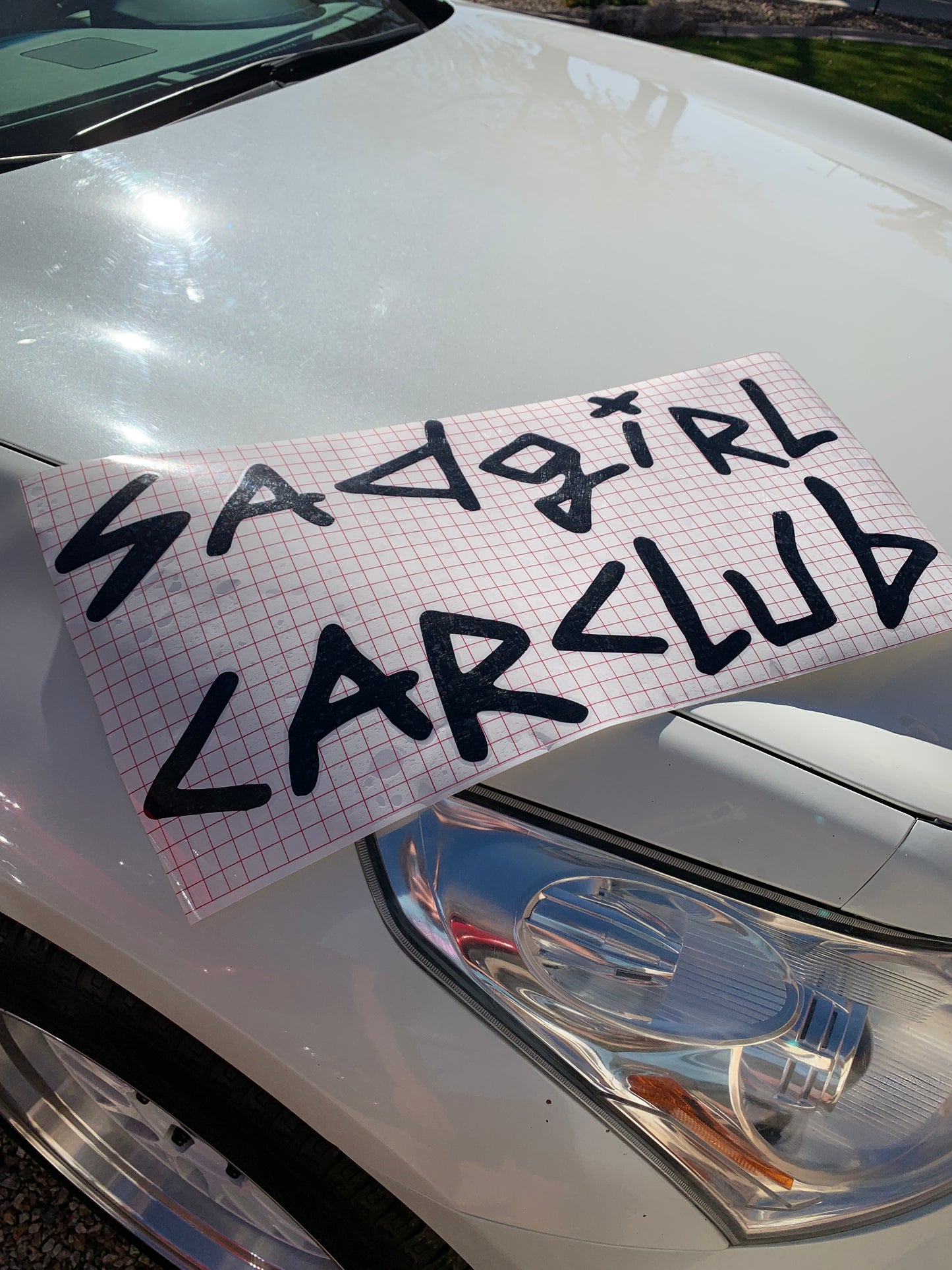 Official sadgirlcarclub windshield banner